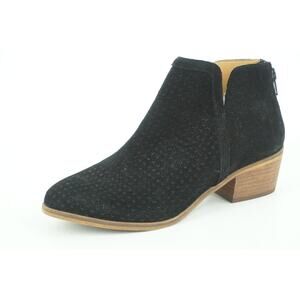 Susina Kyle Black Perforated Suede ankle booties size 6 New $99